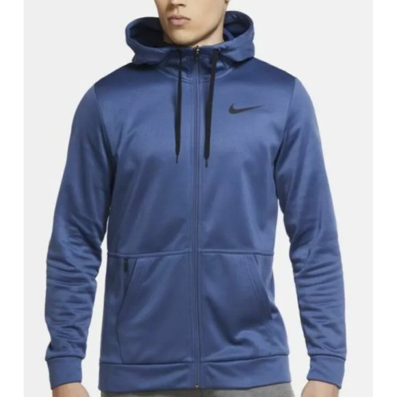 Nike Other - Nike Work Out Therma Full-zip Training Hoodie Navy with Pockets Men's Size S